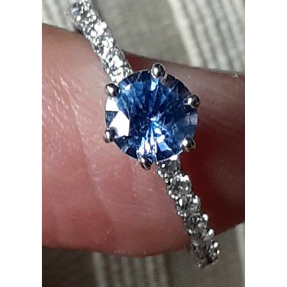 14k white gold diamond tanzanite ring 5.5 everyday or wedding engagement band